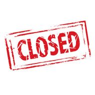 Red vector grunge stamp CLOSED