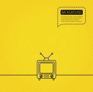 Retro tv icon Television with antenna sign