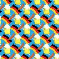 Beer mug and flag of Germany Seamless pattern Oktoberfest N2