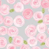 cute hand drawn watercolor roses seamless pattern N2
