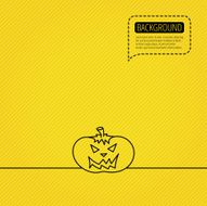 Halloween pumpkin icon Scary smile sign