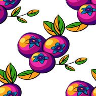 Vector seamless pattern of bright blue berries N2