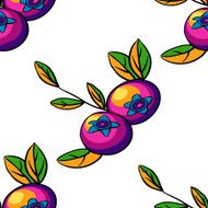 Vector seamless pattern of bright blue berries N4