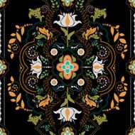 Black floral seamless pattern N2