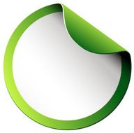 Green border sticker on white background