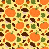 autumn collection season seamless pattern background illustration