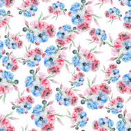Watercolor Eustoma flower pattern