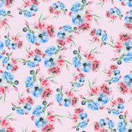 Watercolor Eustoma flower pattern N2