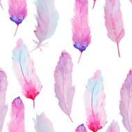 Watercolor pattern with feathers N9