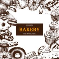 Vintage bakery sketch background