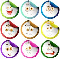 Colorful border emoticon stickers N2