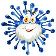 Blue form with beardful face