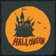 Halloween illustration with a fairytale ghost castle N2