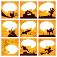 Collection of halloween elements with speech bubbles