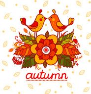 Vector cute autumn illustration