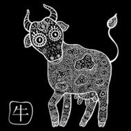 Chinese Zodiac Animal Astrological Sign Cow N5