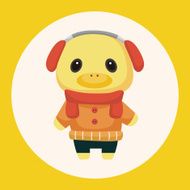animal duck winter cartoon theme elements