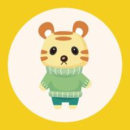 animal tiger winter cartoon theme elements