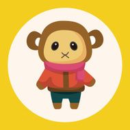 animal monkey winter cartoon theme elements