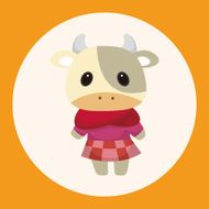 animal cow winter cartoon theme elements
