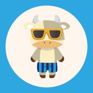 animal cow summer cartoon theme elements