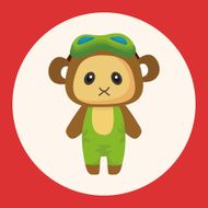animal monkey summer cartoon theme elements