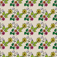 Floral seamless pattern with hand drawn flowers N2