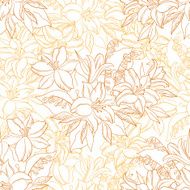 Seamless Pattern Lily Flowers Contours