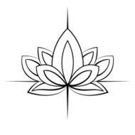 Vector Lotus Black and White Illustration