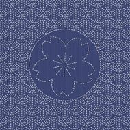 Traditional japanese embroidery Sashiko with sakura flower N2