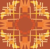 Brown Symmetrical Tile Patterns