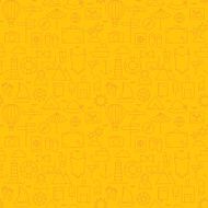 Thin Summer Line Travel and Resort Yellow Seamless Pattern