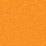 Thin Summer Holiday Line Vacation Resort Seamless Orange Pattern