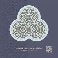 Chinese window tracery trefoil frame 37 polygon flower