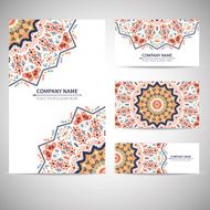Business card template Vector illustration in native style N6