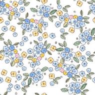 cute little watercolor flowers seamless pattern