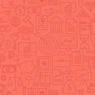 Thin Business Line Banking Finance Red Seamless Pattern