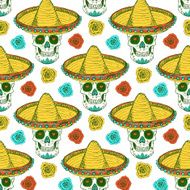 Sketch mexican skull