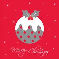 Luxury Christmas Card with Pudding - Illustration N2