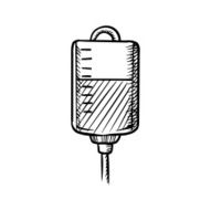 Sketch of blood bag for transfusion