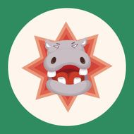 animal hippo cartoon theme elements