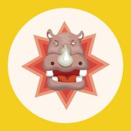 animal hippo cartoon theme elements N2