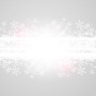 Abstract grey Christmas background with white snowflakes