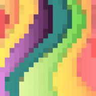Bright squares mosaic in waves