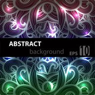 Abstract disco glowing ornament of background Vector illustration