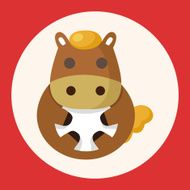 animal horse cartoon theme elements