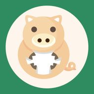 animal pig cartoon theme elements N2