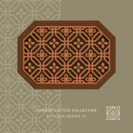 Chinese window tracery polygon frame 34 octagon flower