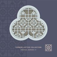 Chinese window tracery trefoil frame 31 round square