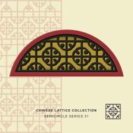 Chinese window tracery semicircle frame 31 round square